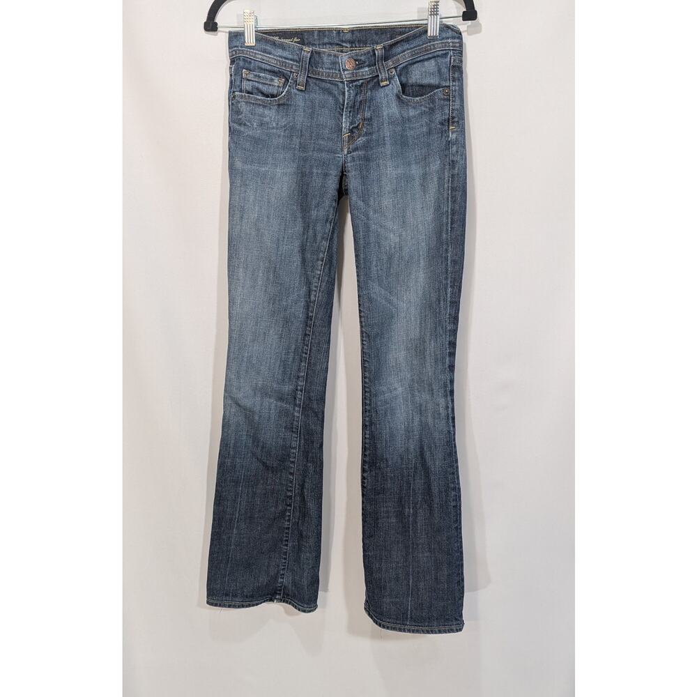 Citizens of Humanity Ingrid 002 Low Waist Flare Jeans Blue Stretch Size 27